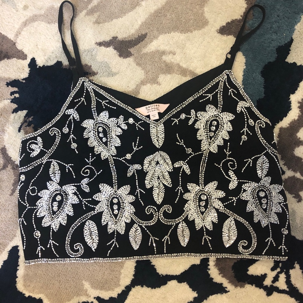 Beaded black top